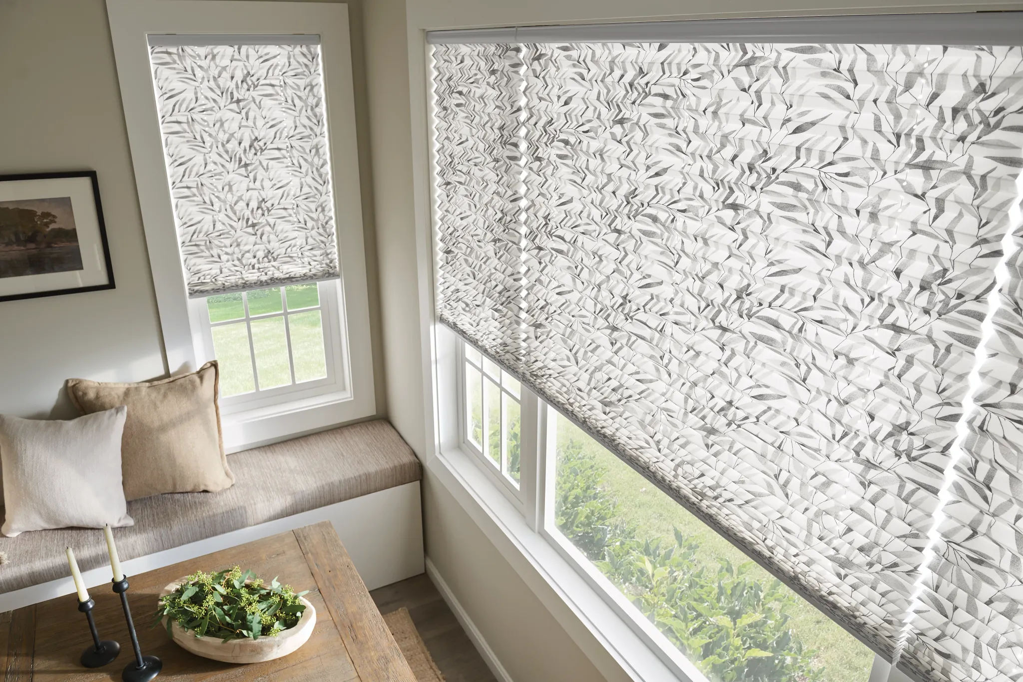 Graber pleated-shade fabric and its folded surface