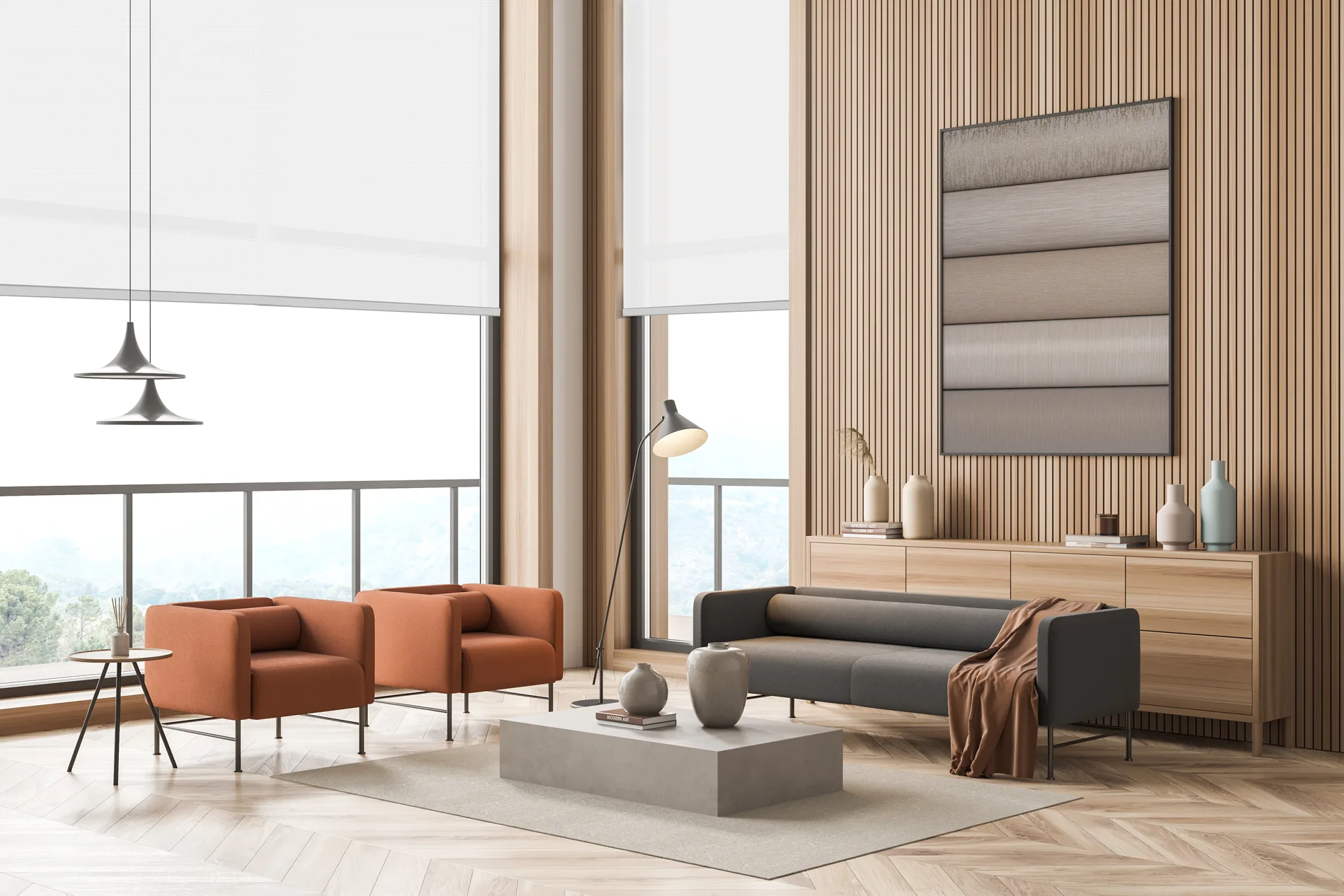 Elite motorized roller shade product example.