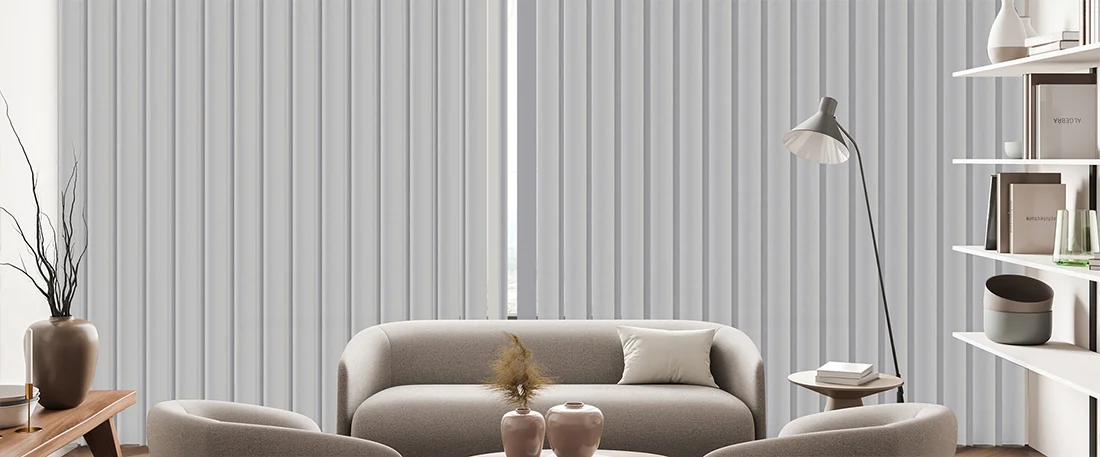 Sheer Elite vertical window-covering room example.