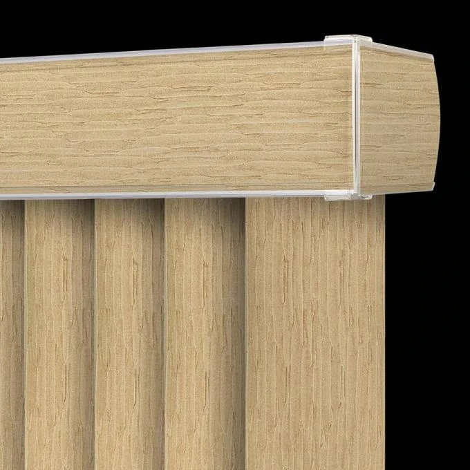 Elite Vertical Blind valance and textured vane detail.