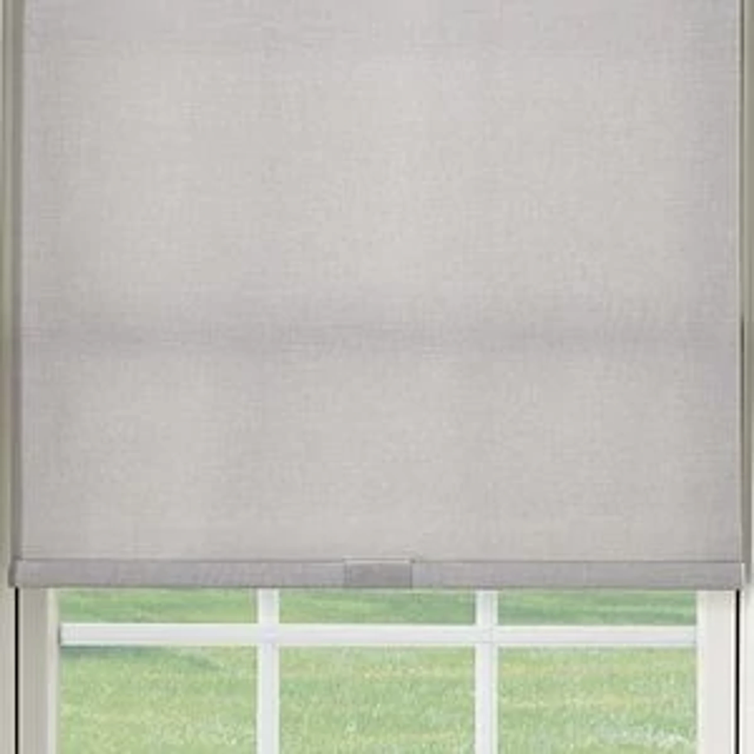 Room-darkening fabric in a Graber roller shade.