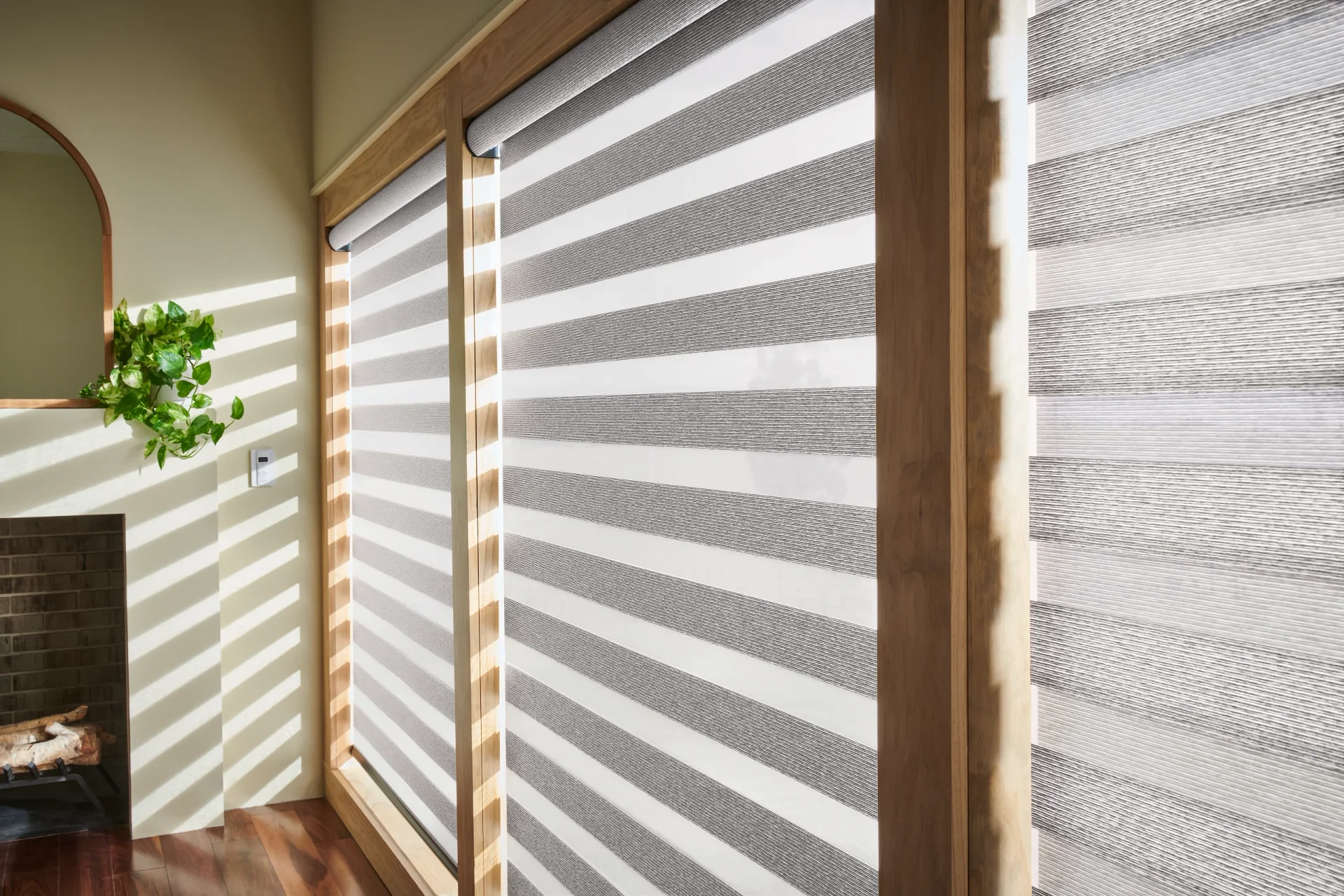 Graber layered fabric in a supplier room example.