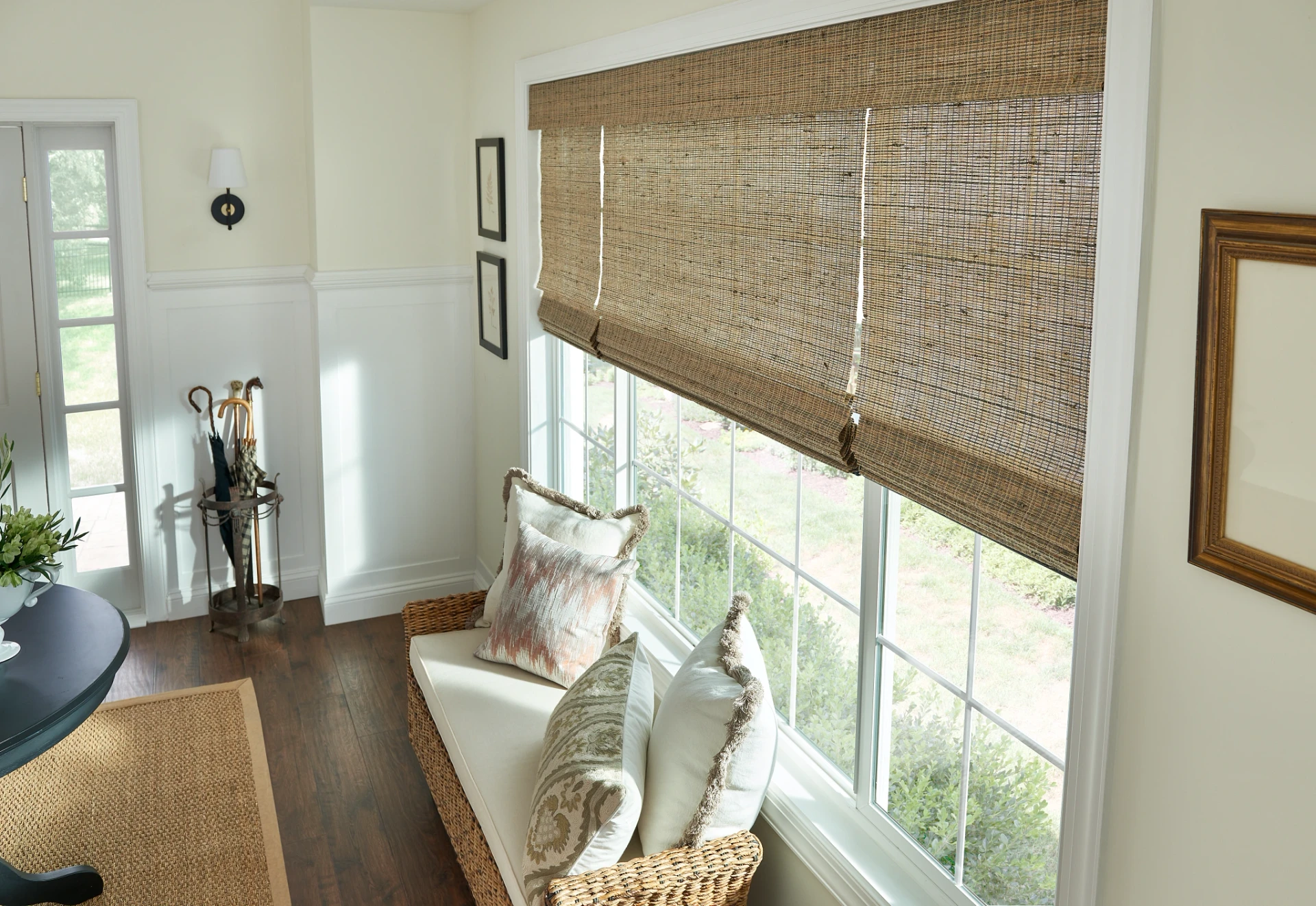 Graber Woven Wood host-family example, shown for its construction rather than as proof of an unpictured control system.