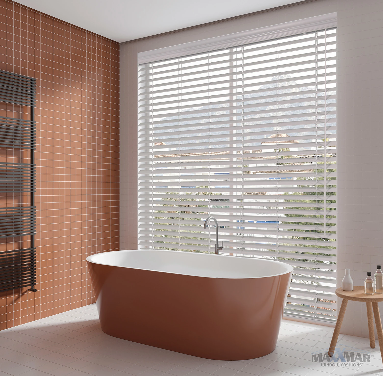 Maxxmar 2" Faux Wood Blinds: window-covering example.