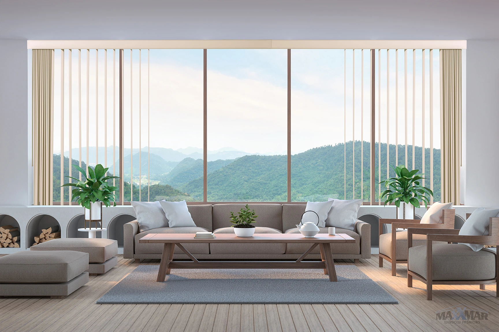 Maxxmar PVC Verticals: window-covering example.