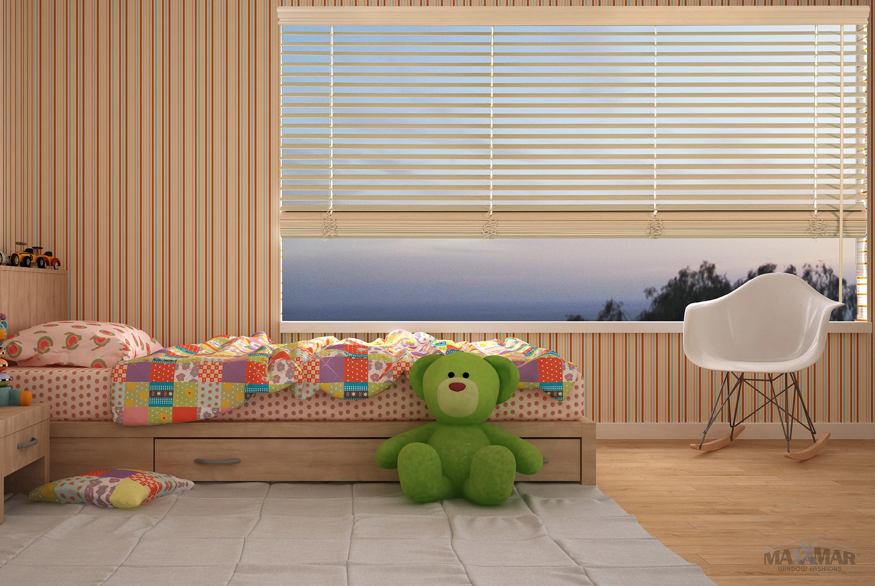 Maxxmar 2" Wood Blinds: window-covering example.