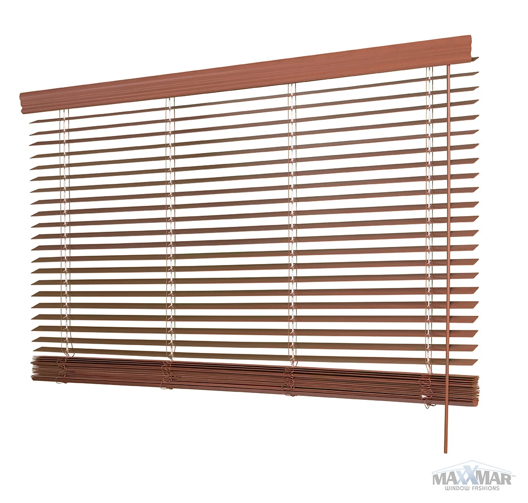 Maxxmar 2" Wood Blinds: product and operating-detail illustration.