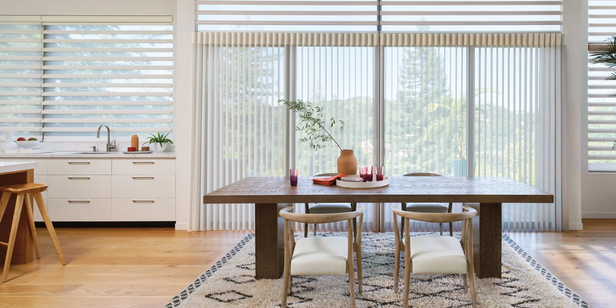Hunter Douglas Pirouette® Window Shadings at the window.