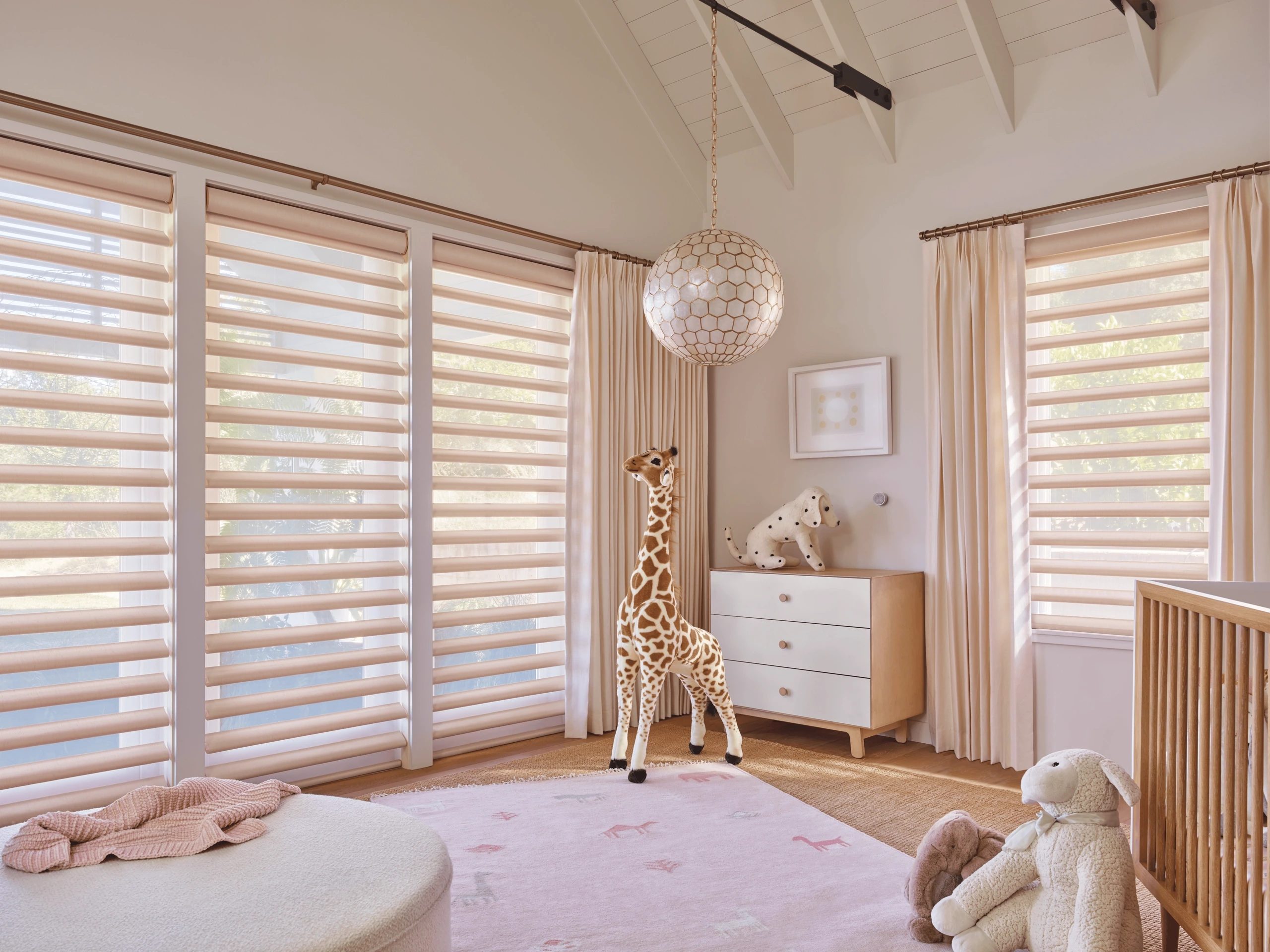 Best Window treatments for Child Safety Pirouette® Window Shadings with PowerView® Automation, in Shantung Fabric  Color: Ballet