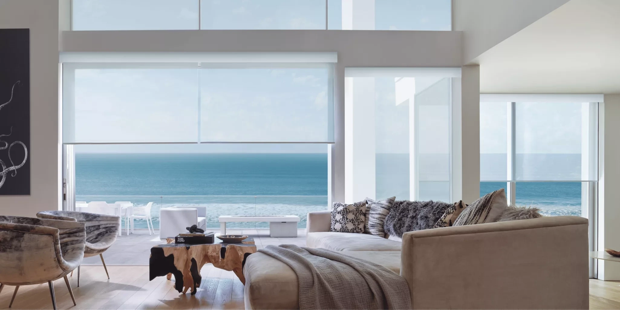 Designer Screen Shades in Panama Cotton