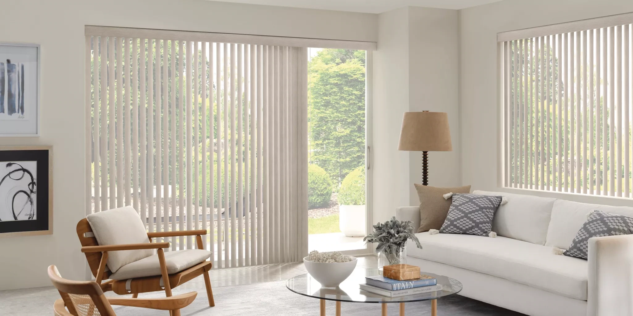 Hunter Douglas Somner® Custom Vertical Blinds at the window.